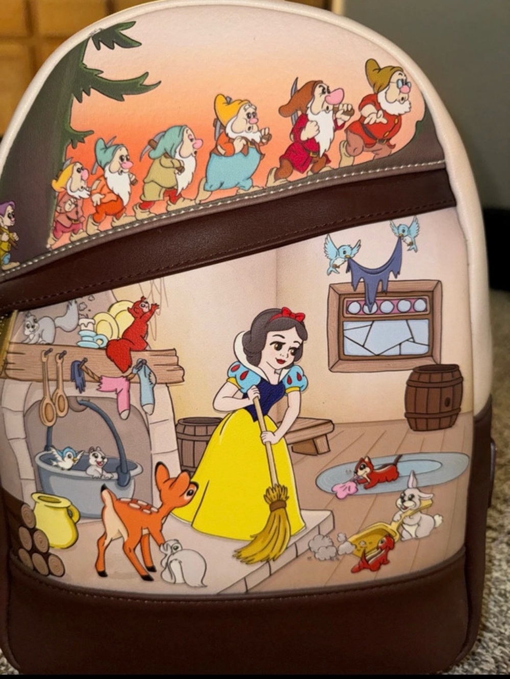 Loungefly Snow White Mini Backpack - Yellow, Brown, Blue